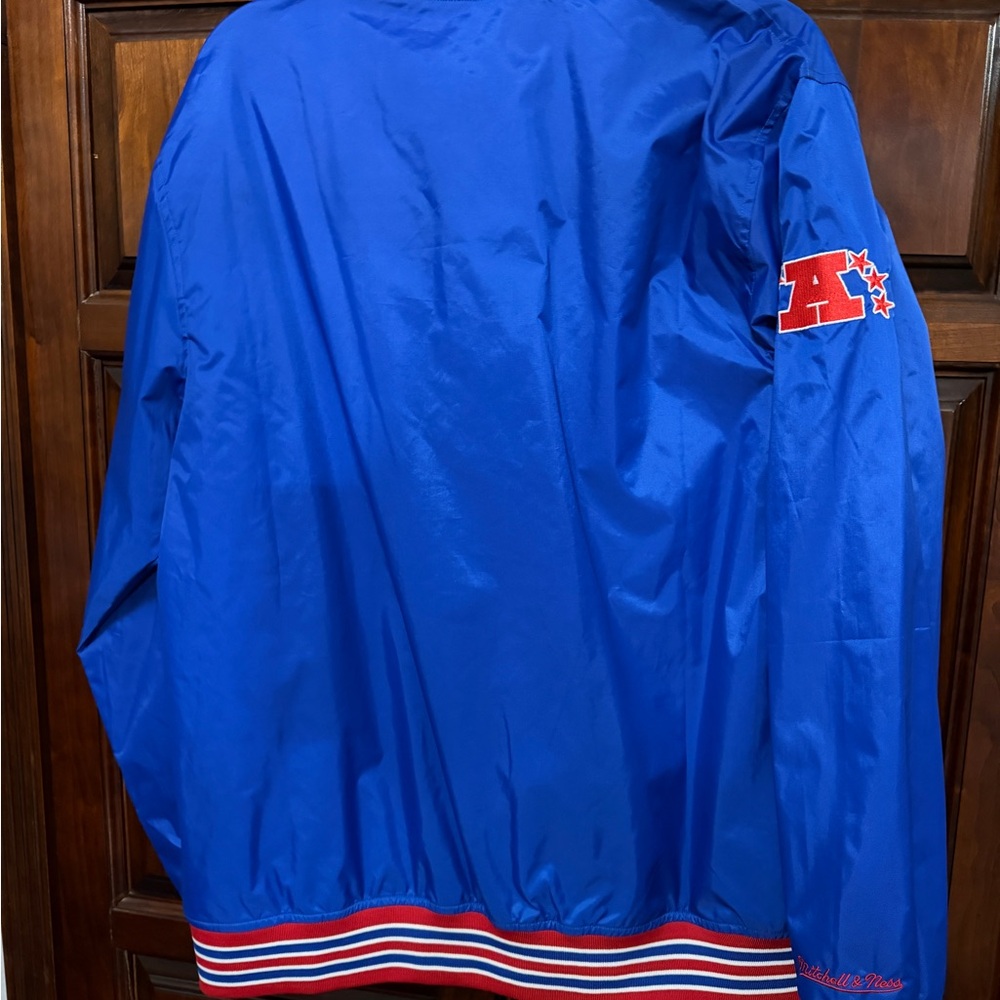 Mitchell & Ness Royal Blue Windbreaker with Patriotic Accents - Picture 2 of 9